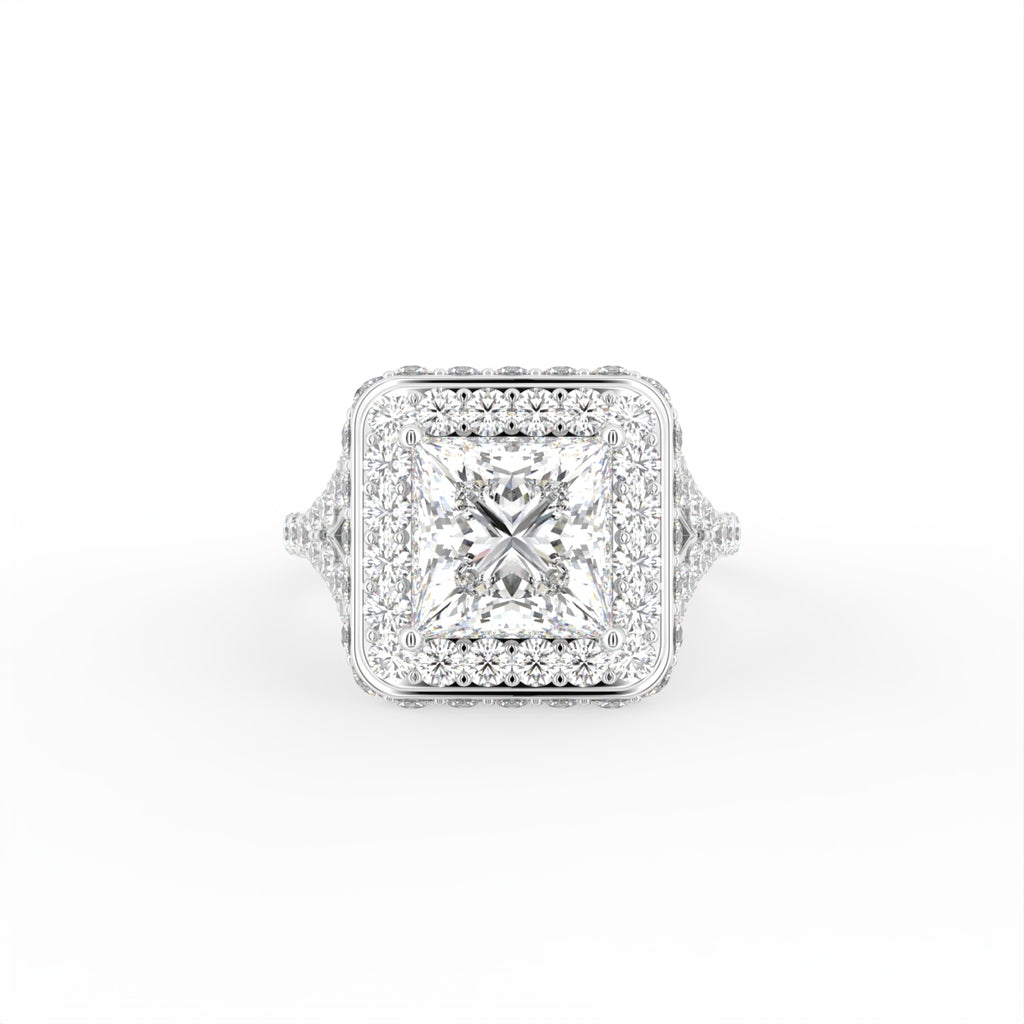 18K Halo Diamond Ring — TOP