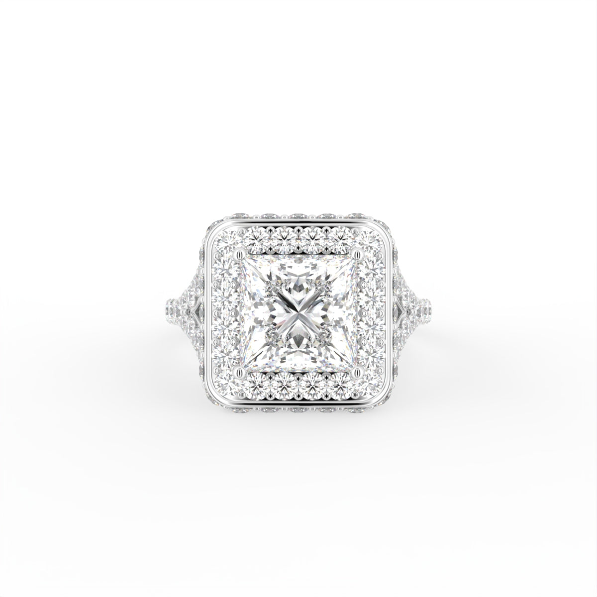 18K Halo Diamond Ring — TOP