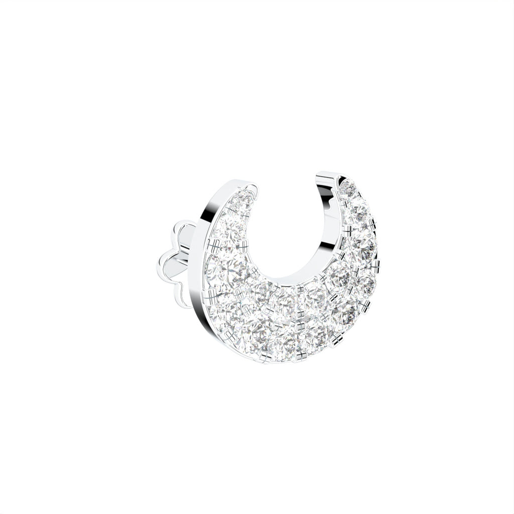 vimg:FJ4179|vimg:FJ4172|18K White Gold Crescent Moon Round Diamond Earrings — 3D VIEW