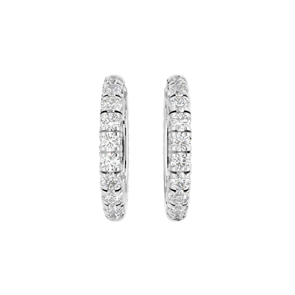 18K Diamond Hoop Earrings — TOP