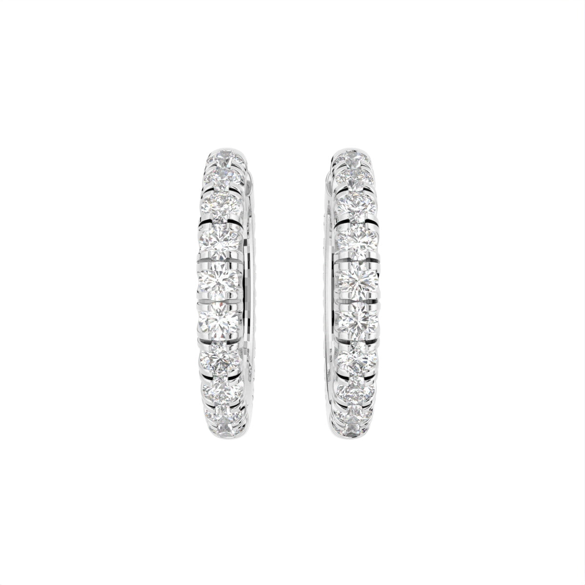 18K Diamond Hoop Earrings — TOP