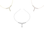 18K White Gold Teardrop Diamond Necklace — 3 COLOR