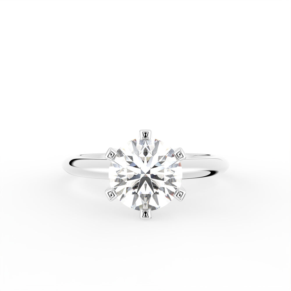 18K Solitaire Round Diamond Engagement Ring