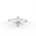 18K Solitaire Round Diamond Engagement Ring — TOP