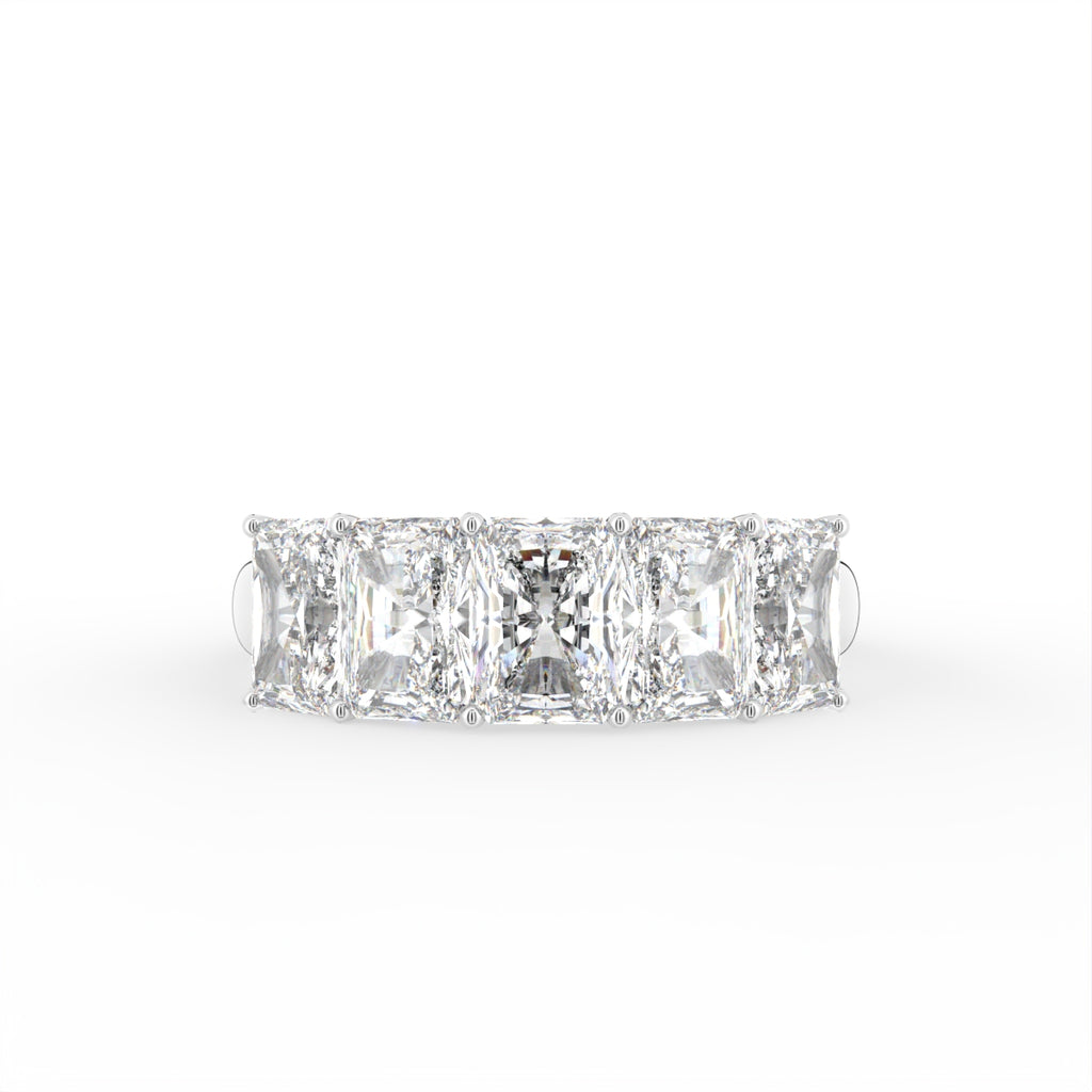 vimg:FJ3266|vimg:FJ3267|14K White Gold Eternity Emerald Diamond Ring — TOP