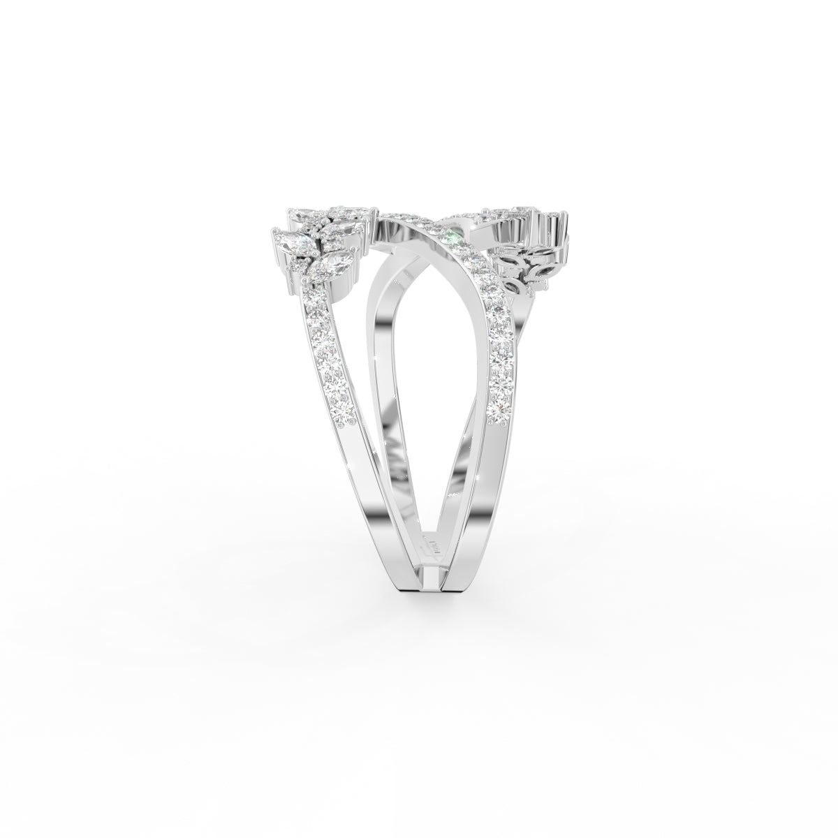 18K Bespoke Marquise Diamond Ring — SIDE