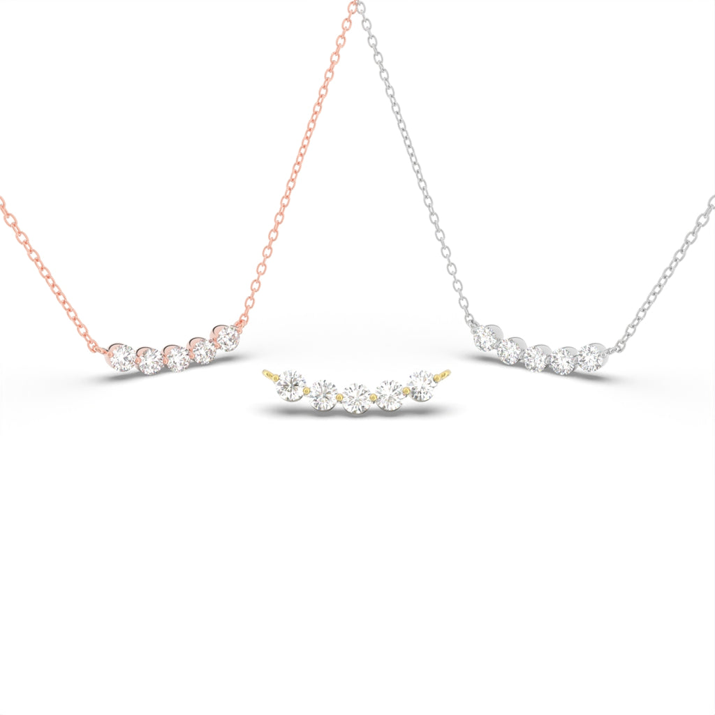 18K Geometric Round Diamond Pendant — 3 COLOR