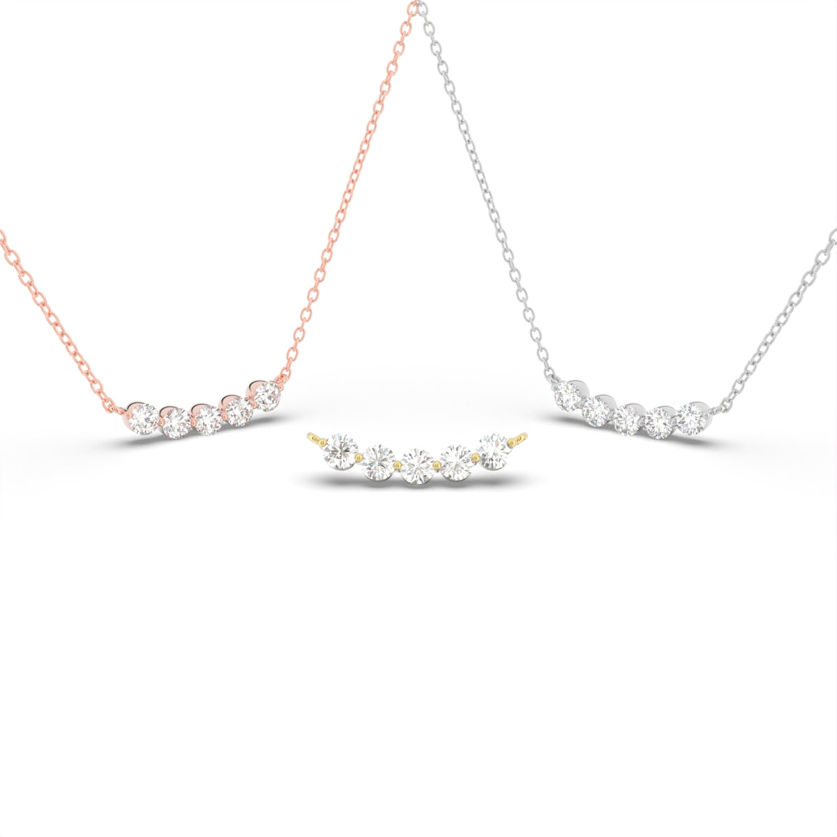 18K Geometric Round Diamond Pendant — 3 COLOR
