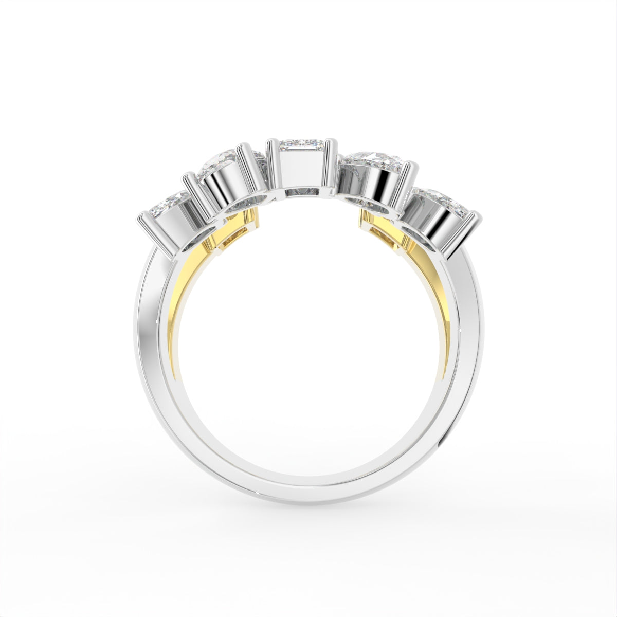 Sterling Silver Diamond Ring — FRONT/BACK