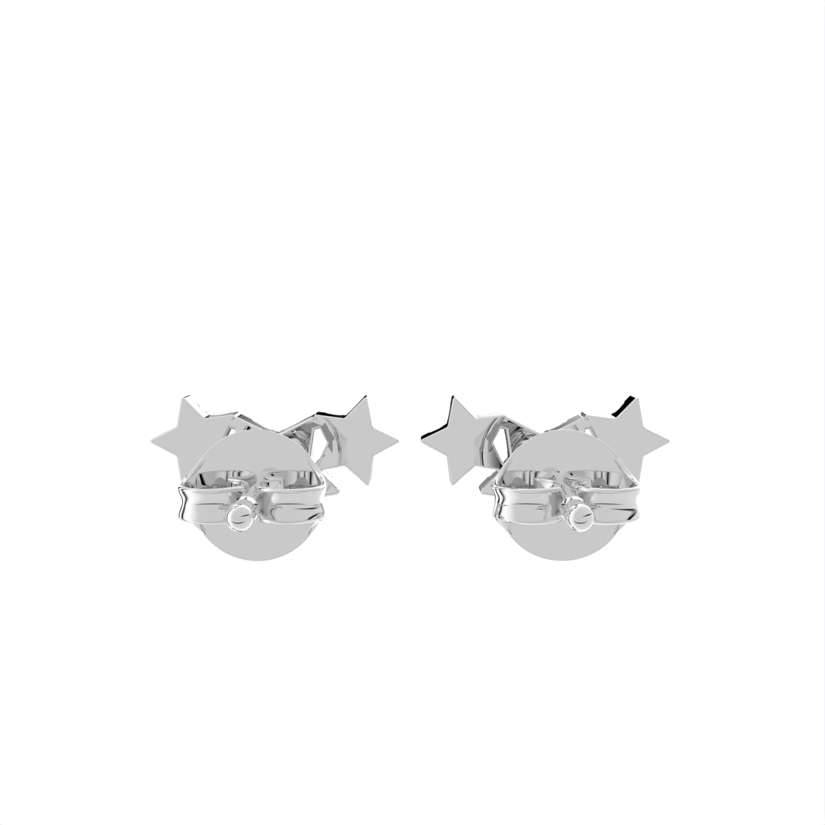 18K Star Diamond Earrings — BACK
