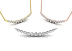 18K White Gold Geometric Round Diamond Pendant — 3 COLOR
