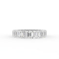 14K White Gold Emerald Diamond Full Eternity Ring — TOP