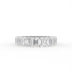 14K White Gold Emerald Diamond Full Eternity Ring — TOP