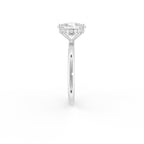 18K Solitaire Cushion Diamond Ring — SIDE