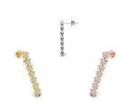 18K Round Star Drop Diamond Earrings — 3 COLOR