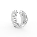 18K Baguette Diamond Piercing Earrings — 3D VIEW