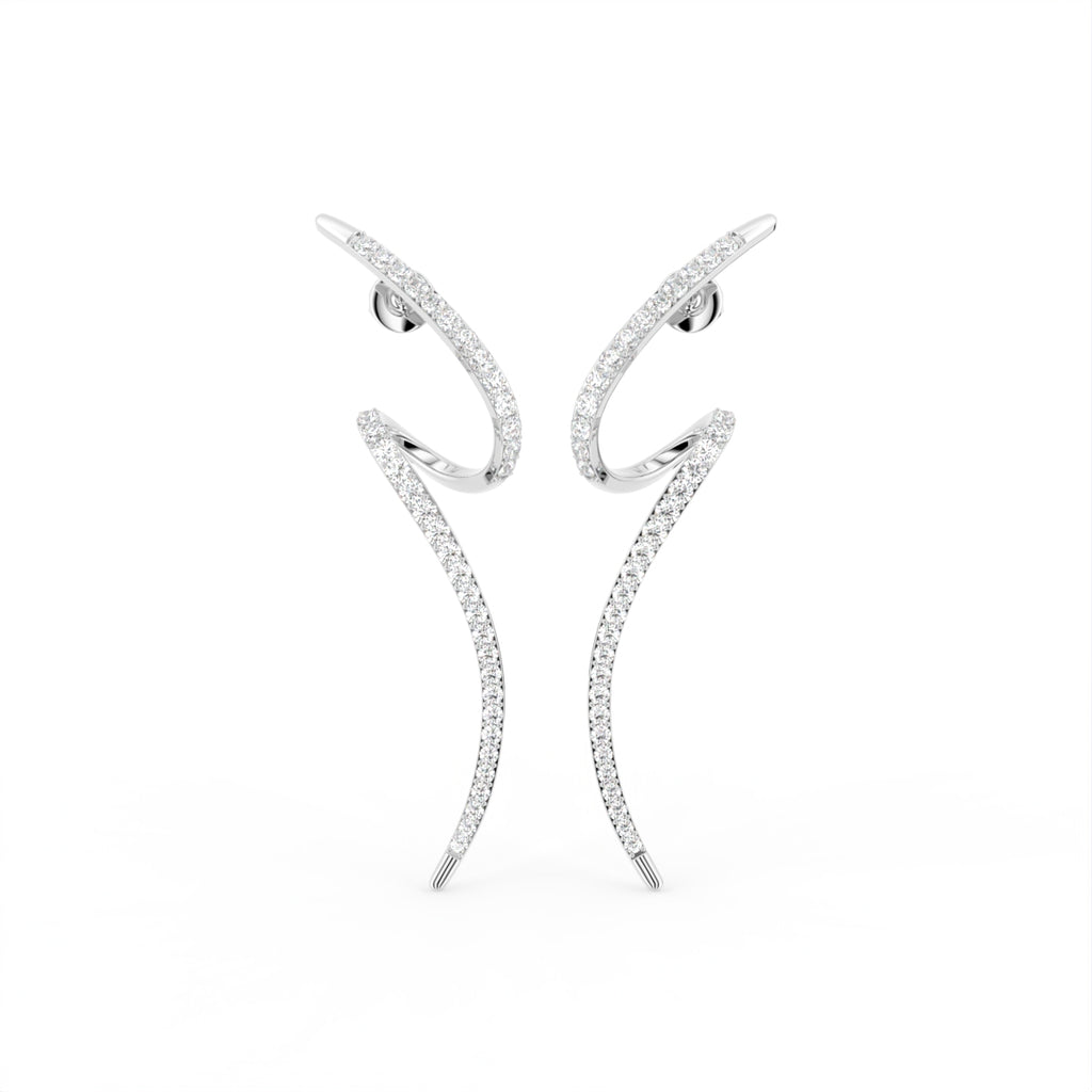 18K Round Bespoke Diamond Earrings — TOP