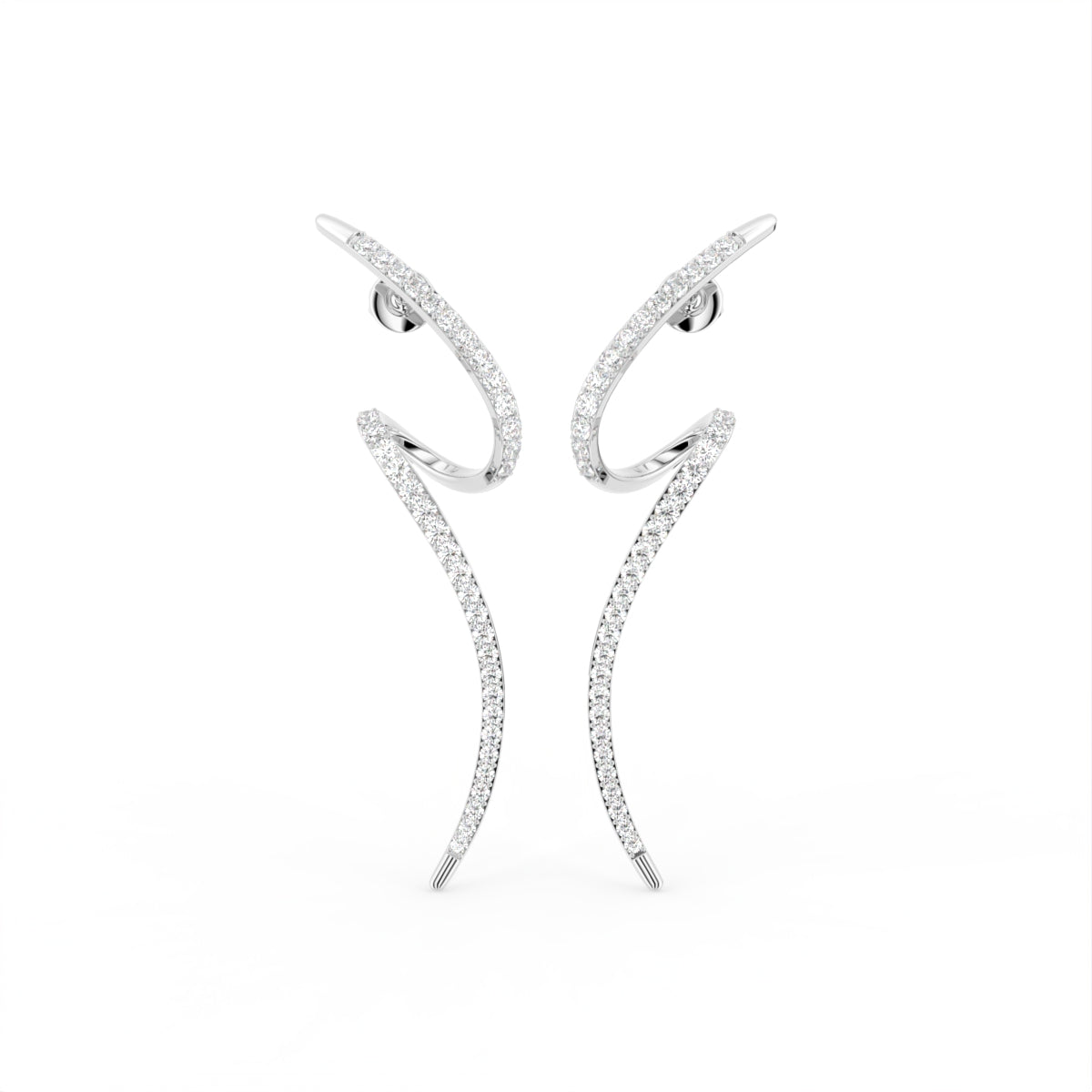 18K Round Bespoke Diamond Earrings — TOP