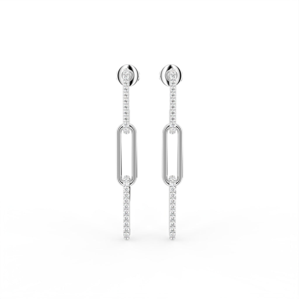 14K Round Drop Bespoke Diamond Earrings — TOP