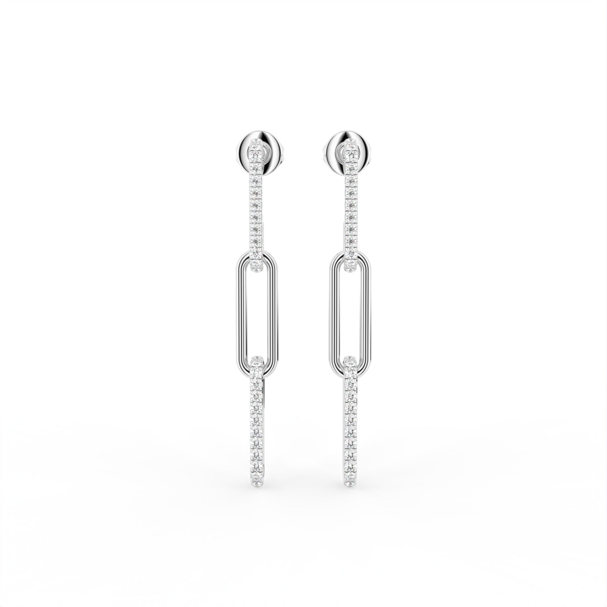 14K Round Drop Bespoke Diamond Earrings — TOP