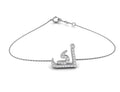 18K White Gold Arabic Alphabet Round Diamond Bracelet — TOP