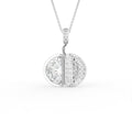 18K Solitaire Pave Diamond Pendant — FRONT