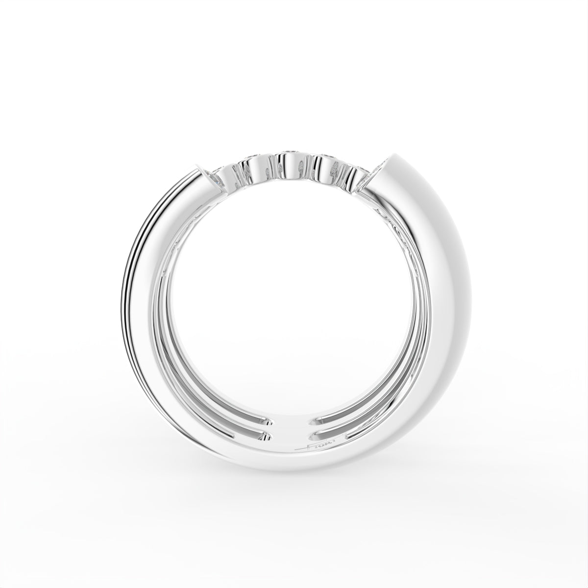 18K Multi-Band Diamond Ring — FRONT