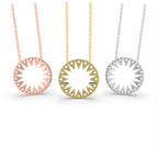 18K Yellow Gold Bespoke Round Diamond Pendant — 3 COLOR