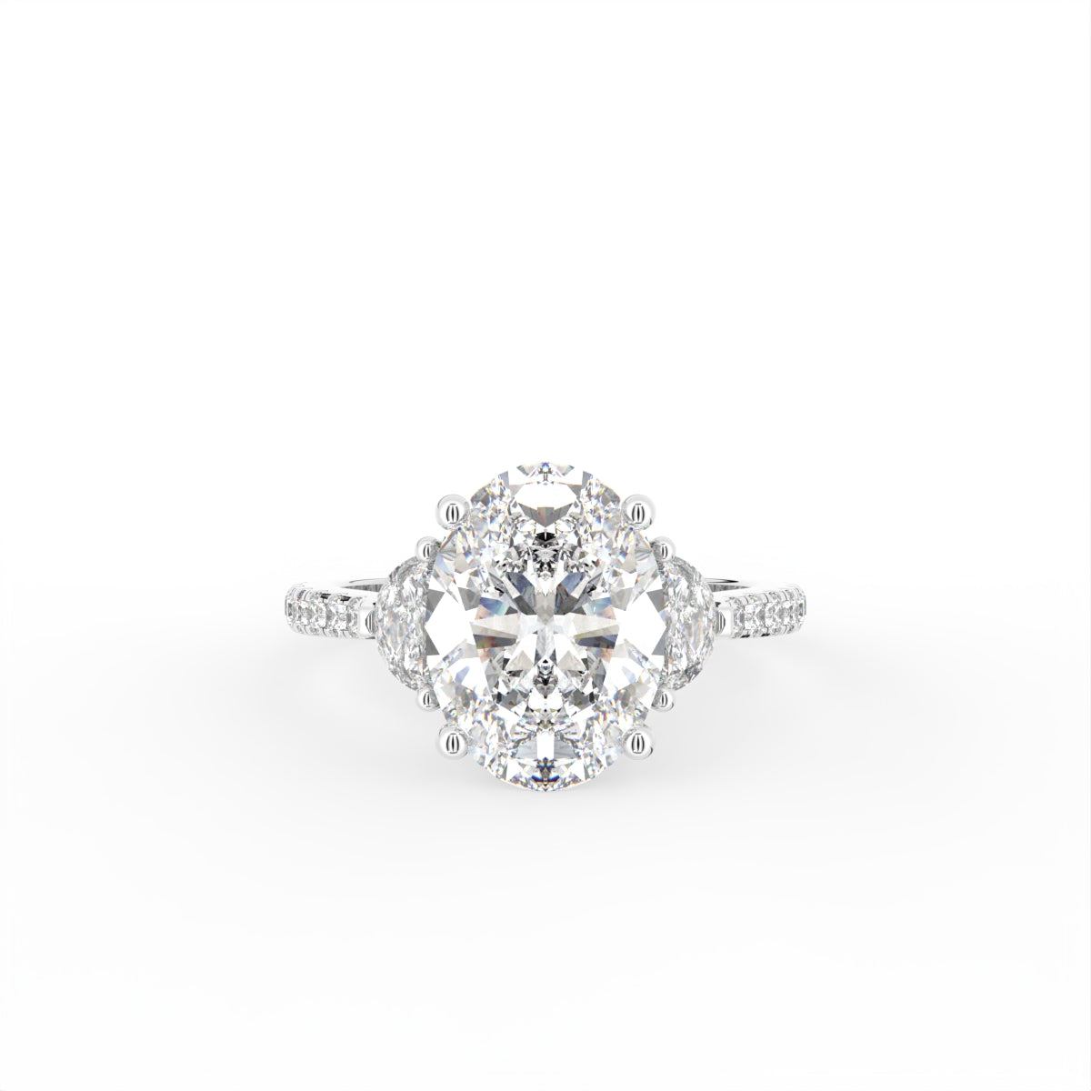 vimg:Z00236|18K Halo Oval Diamond Ring — TOP