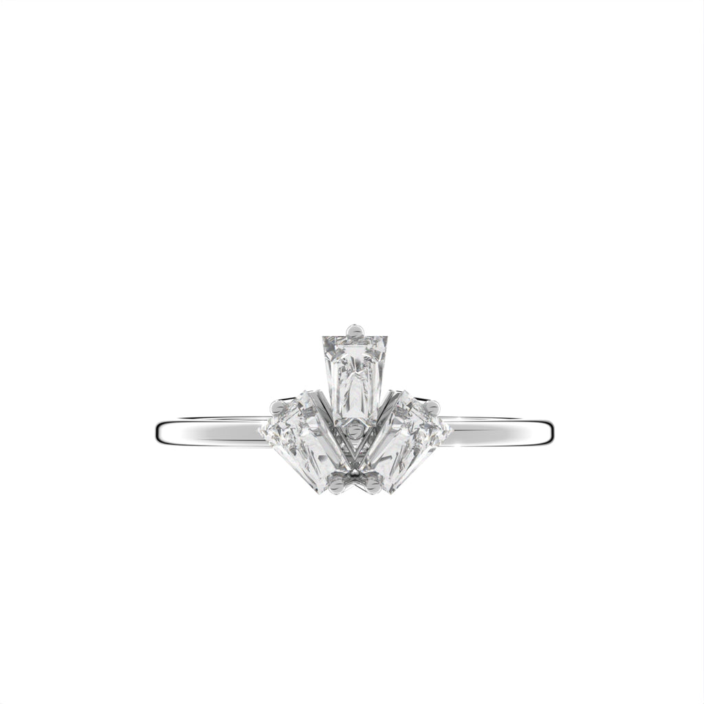 18K White Gold Baguette Diamond Promise Ring — TOP