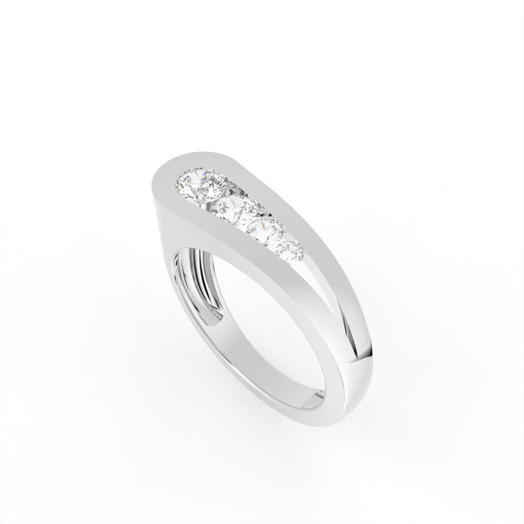 Sterling Silver Round Diamond Ring — IMAGE URL