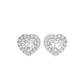 18K Heart Halo Diamond Earrings — TOP