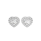 18K Heart Halo Diamond Earrings — TOP