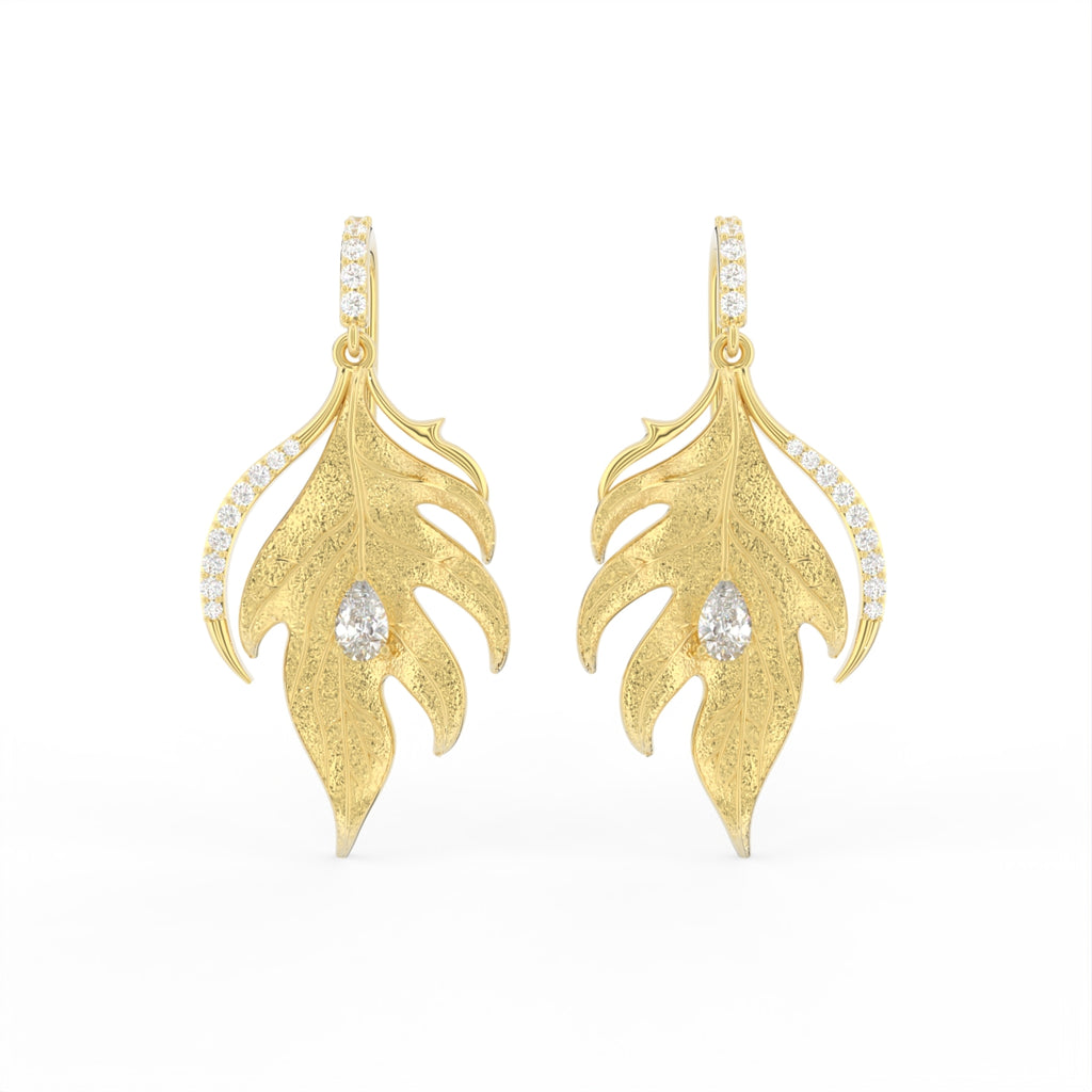 Sterling Silver Pear Diamond Earrings — TOP