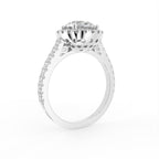 18K Halo Round Diamond Engagement Ring — 3D VIEW