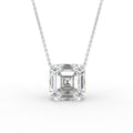 18K Asscher Cut Diamond Pendant — FRONT