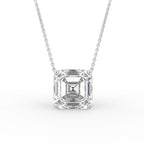 18K Asscher Cut Diamond Pendant — FRONT