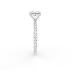 18K Solitaire Round Diamond Engagement Ring — SIDE