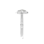 18K Halo Round Diamond Ring — SIDE
