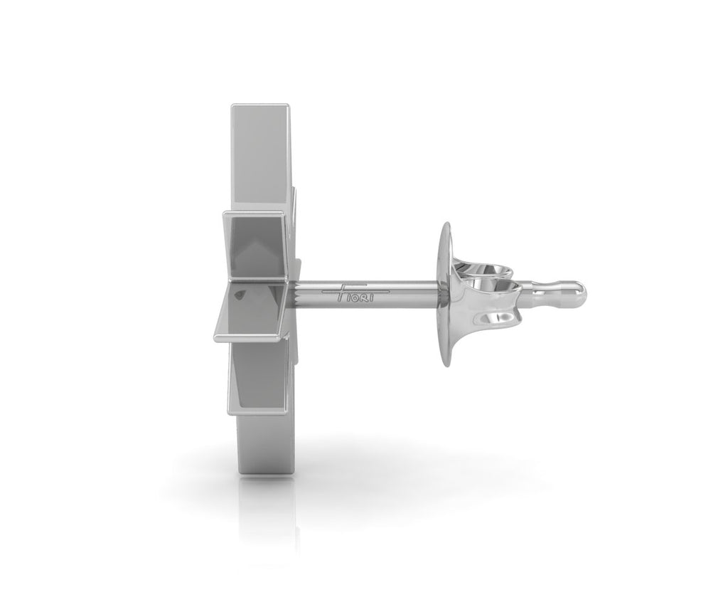 18K Polar Star Diamond Earrings — SIDE VIEW