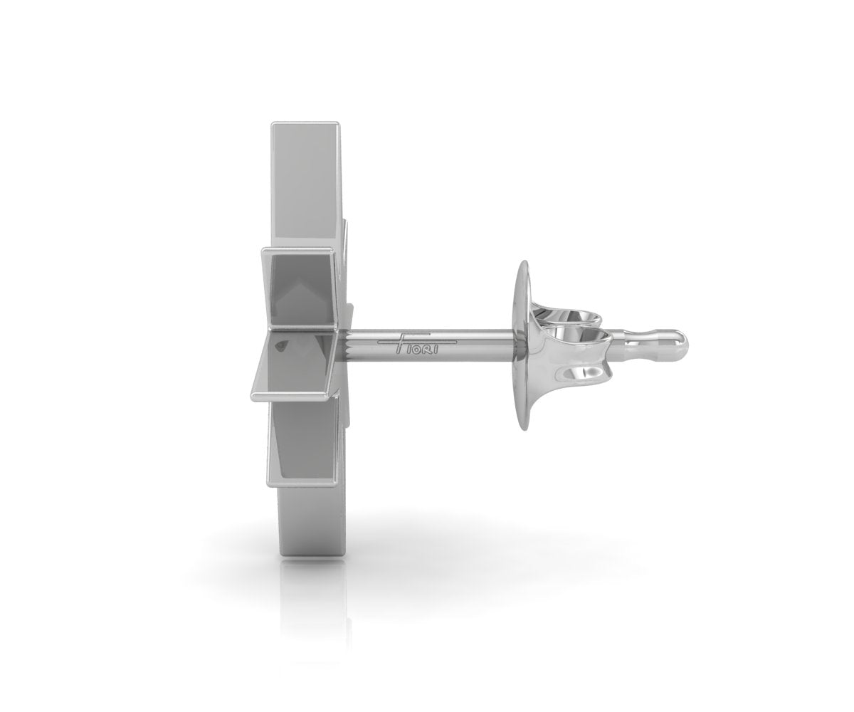 18K Polar Star Diamond Earrings — SIDE VIEW