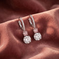 18K Round Pink Diamond Earrings — AI cloth, in-house