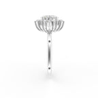 14K White Gold Oval Baguette Diamond Ring — SIDE