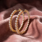 14K Round Diamond Hoop Earrings — AI cloth, in-house