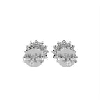 18K Halo Diamond Earrings — BACK