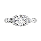 18K Bespoke Round Baguette Diamond Ring — 3 COLOR