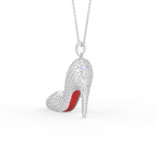 18K Stiletto Pave Diamond Pendant — BACK