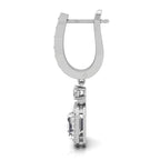 18K Halo Round Diamond Drop Earrings — SIDE VIEW
