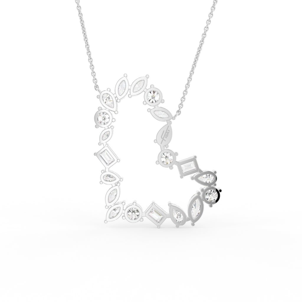 vimg:FJ4806|vimg:FJ4807|14K White Gold Heart Marquise Diamond Pendant — BACK