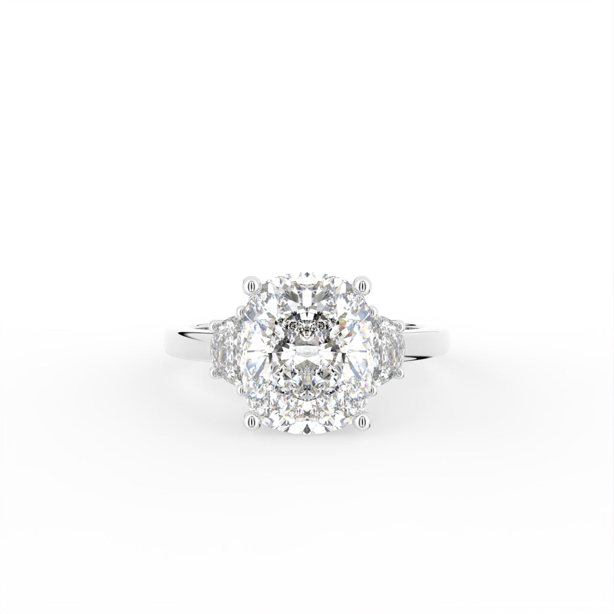 vimg:Z00238|18K Trilogy Cushion Diamond Ring — TOP